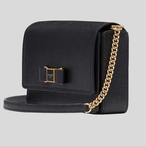 Kate Spade Morgan Chain Black Bow Crossbody Wallet Purse